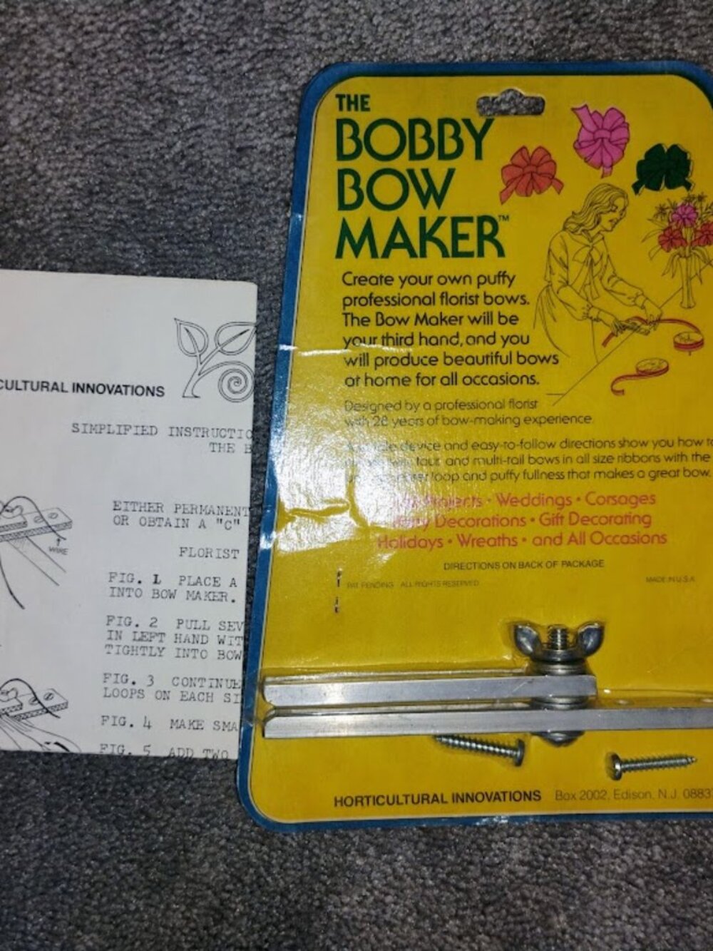 The Bobby Bow Maker Vintage Craft Projects Tool 1984 - BRAND NEW!